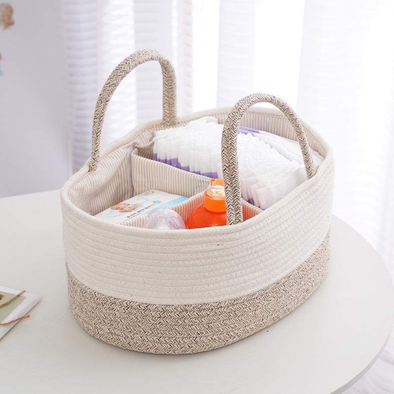 Baby Food Bottle - Foldable Diaper Caddy Organize Cotton Rope