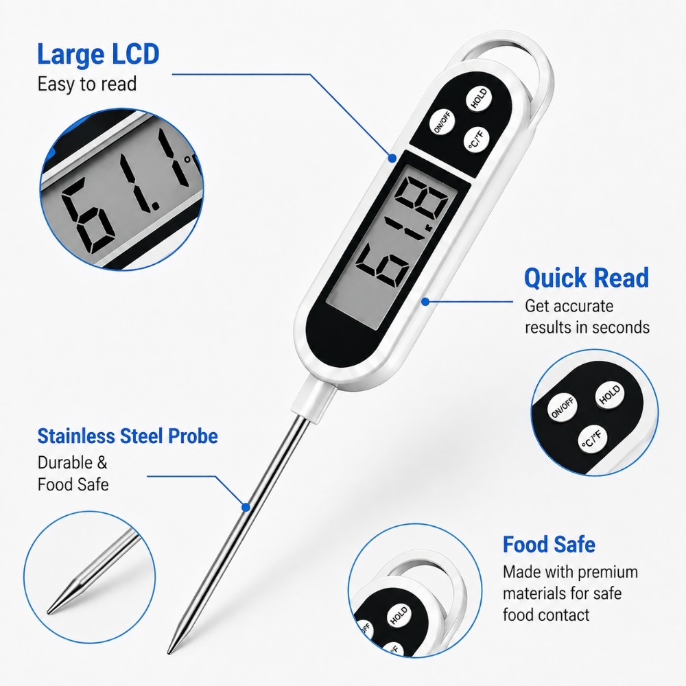 Digital Probe Thermometer Wide - Baby Food With Meat ulasan dan harga