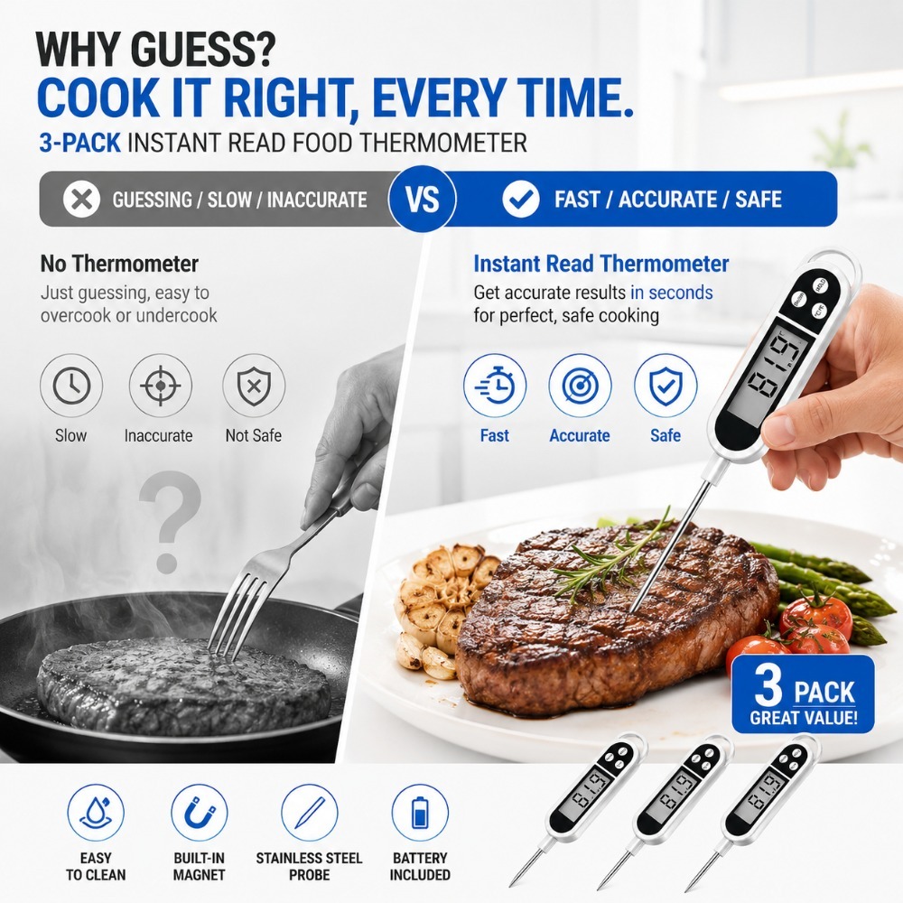Digital Probe Thermometer Wide - Baby Food With Meat ulasan dan harga