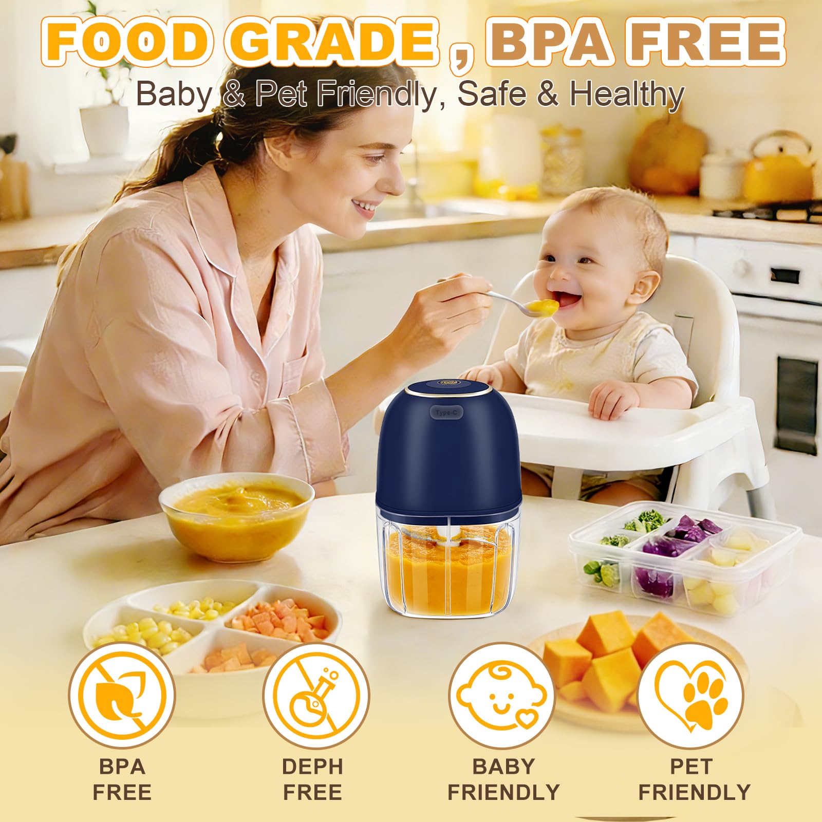 Electric Garlic Chopper, Cordl - Baby Food With Meat ulasan dan harga