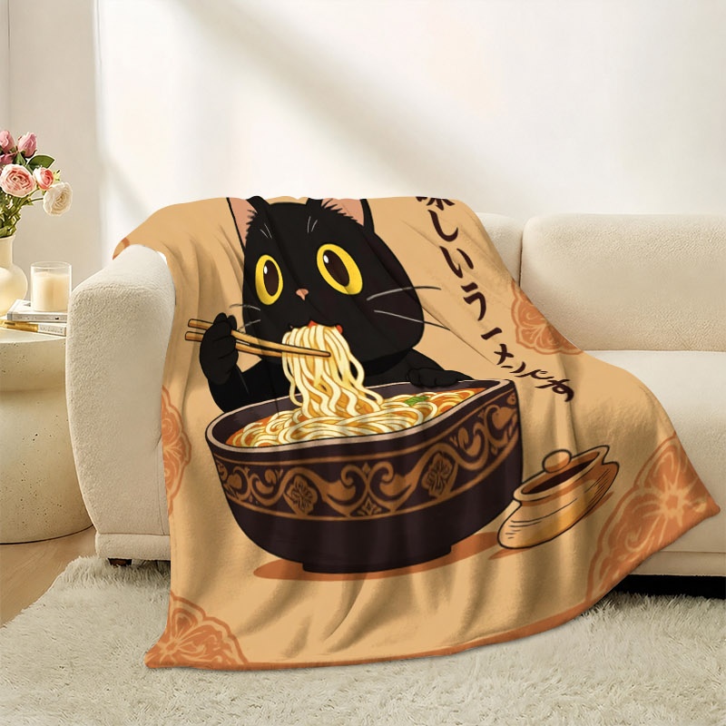 Cute Cat Ramen Throw Blanket T - Baby Food In Japan ulasan dan harga