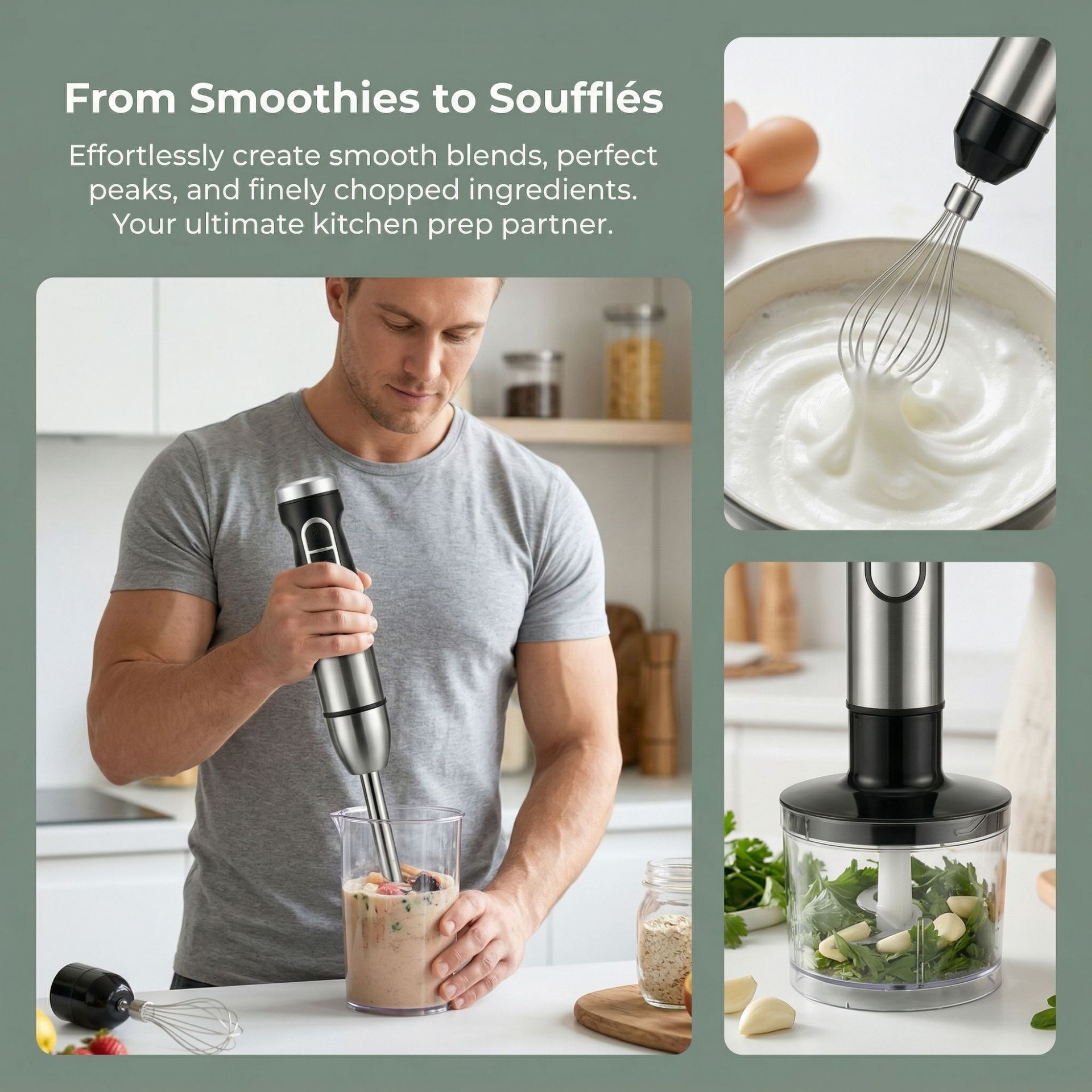 New 4-in-1 Hand Blender Set Mu - Dry Food Baby ulasan dan harga